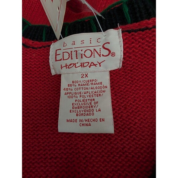 Vintage Kmart Basic Editions Womens Red Holiday Christmas Sweater Vest Size 2X - Picture 12 of 12